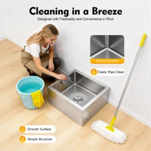 Stainless Steel Floor Mop Sink Basin 304 Laundry