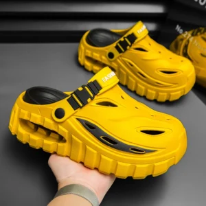 Thick-Soled Closed-Toe Sandals Men Women, Drainage Ventilation Holes,
