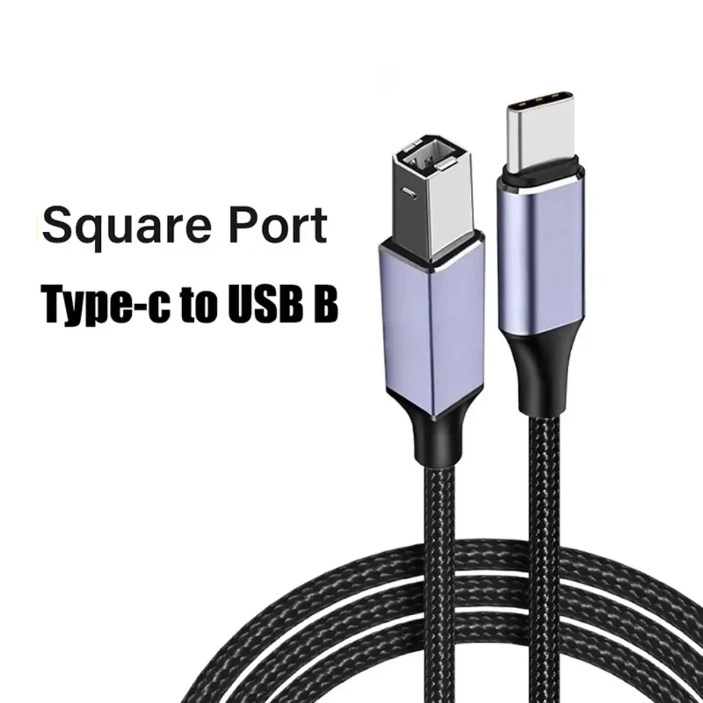 USB Printer Braided Cable Type C USB B