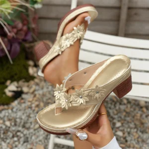 Women Platform Sandals Color Mid Heel High Heels