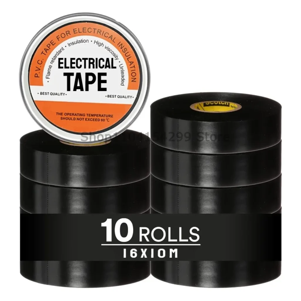 10/100M High-Temperature Resistant Black Rubber Electrical Tape Durable