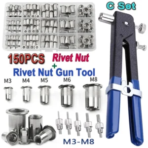 Rivet Nuts Plier Mandrel Kit M3/M4/M5/M6/M8 Nut Rivet