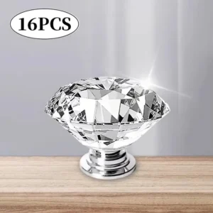 Diamond Furniture Door Knobs Crystal Glass Pot Cover