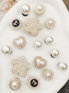 Luxury Beads Shoe Charms ABS Bling Buckles Decoration