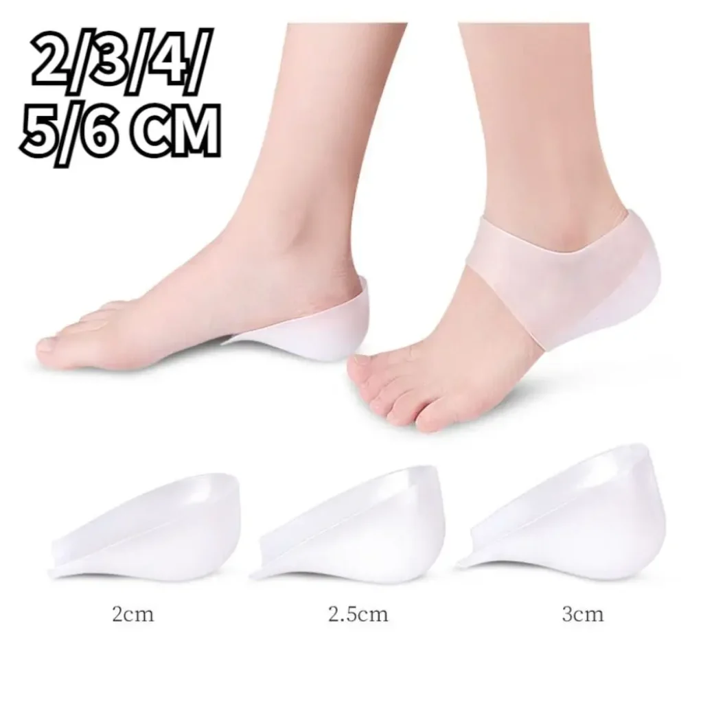 1Pair Portable Invisible Height Increased Insole Elastic Silicone