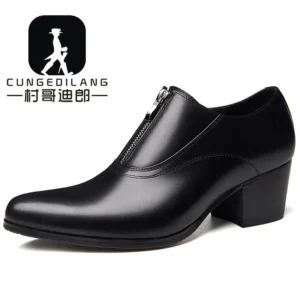 2024 Elevator Shoes Men Heel Shoes Formal Leather