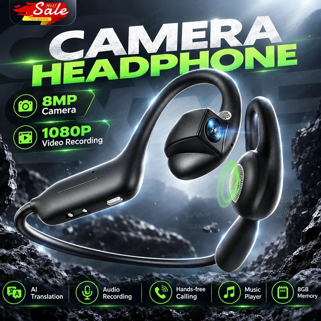 2026 Open Ear Headphones 8MP Camera EIS Video