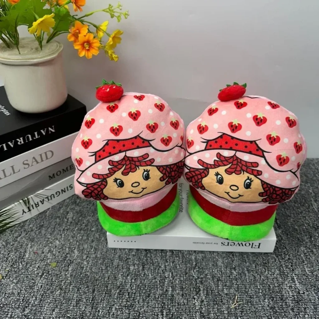 2026 Strawberry Heart Plush Slippers Warm Non Slip