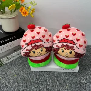 2026 Strawberry Heart Plush Slippers Warm Non Slip