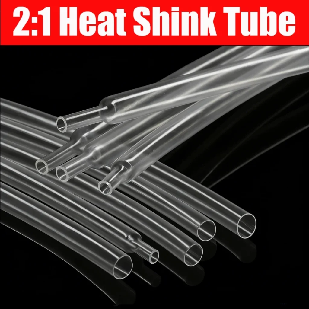 5M Clear 2:1 Heat Shrink Tube Diameter 1mm~10mm