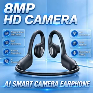 AI Smart Camera Bluetooth Translation Earphones 8MP HD