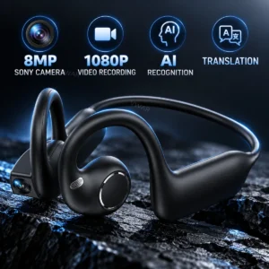 AI Smart Earphones 8MP HD Camera Bluetooth Translation
