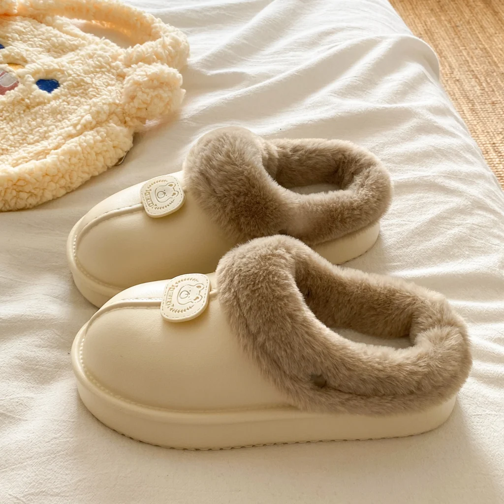 Autumn Winter Casual Outerwear Lightweight Flat-Soled Cotton Slippers