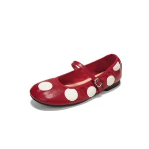 Black Flats Shoes Woman Round Toe Low Heels