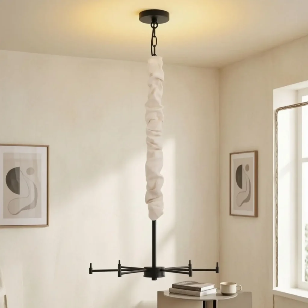 Cable Concealer Tube Chandelier Chain Cover Linen Wrap