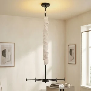Cable Concealer Tube Chandelier Chain Cover Linen Wrap