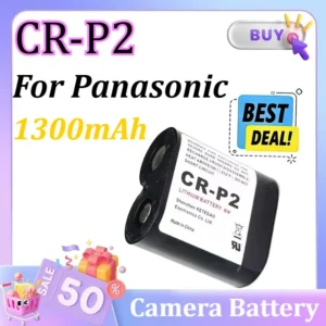 Camera Battery 1300mAh Panasonic CR-P2 Lithium Battery 6V