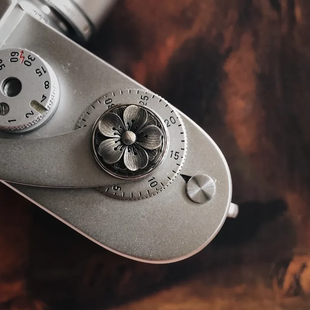 Camera Button Custom Silver Material Handcrafted Camera Shutter