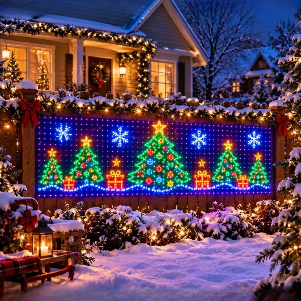 Christmas Gift Pattern Net Lights Set Bluetooth App