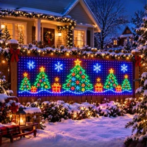 Christmas Gift Pattern Net Lights Set Bluetooth App