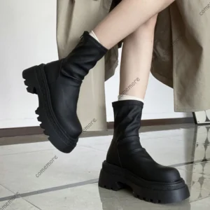 Comemore Women Short Boots Platform Shoes Woman Fashion