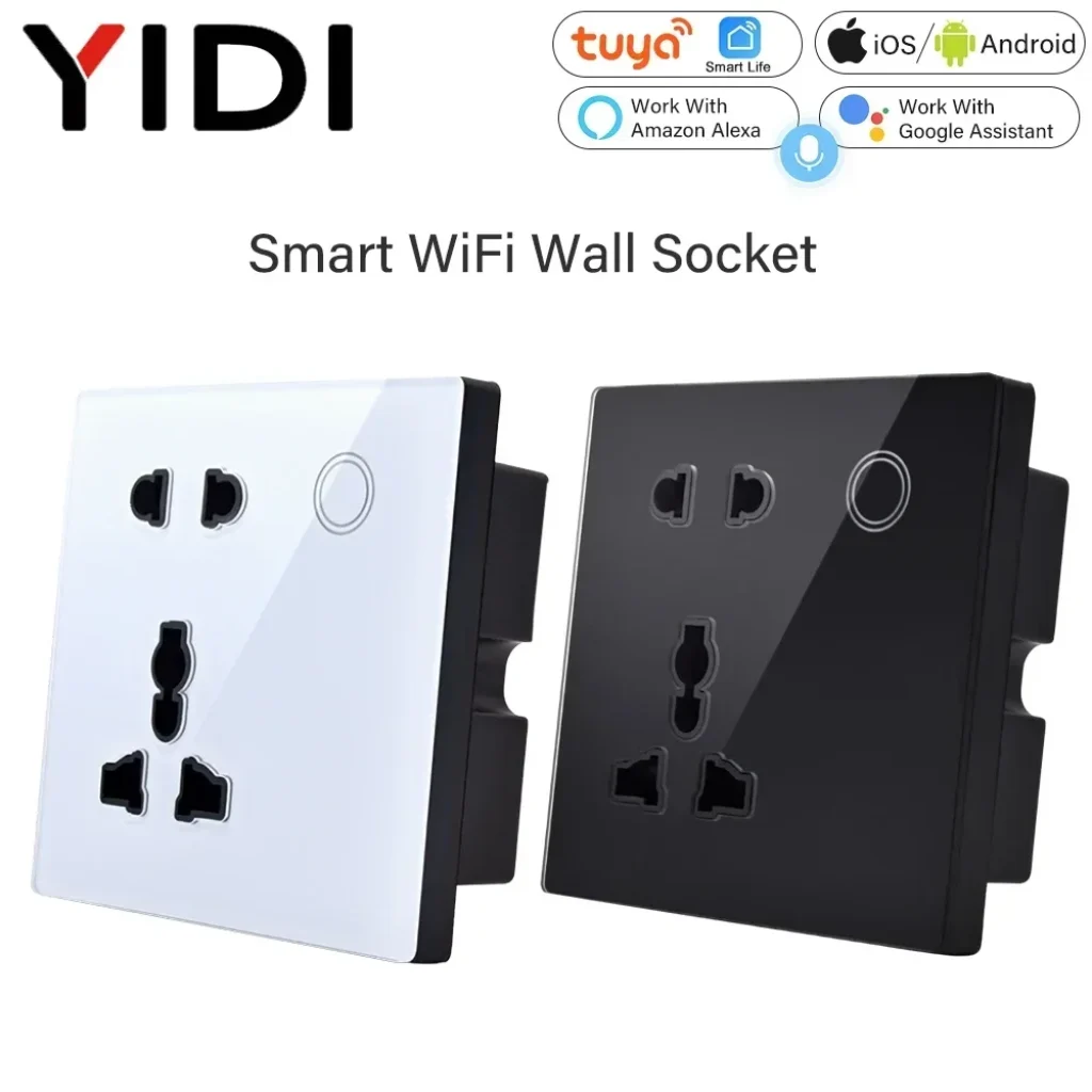 Customized Smart WiFi Wall Socket UK UN Tempered