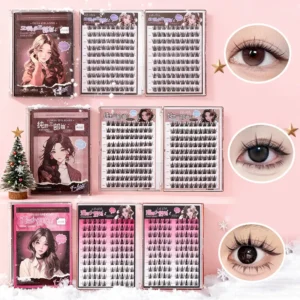 Double-sided 10 rows non-glue false eyelashes, 200 clusters