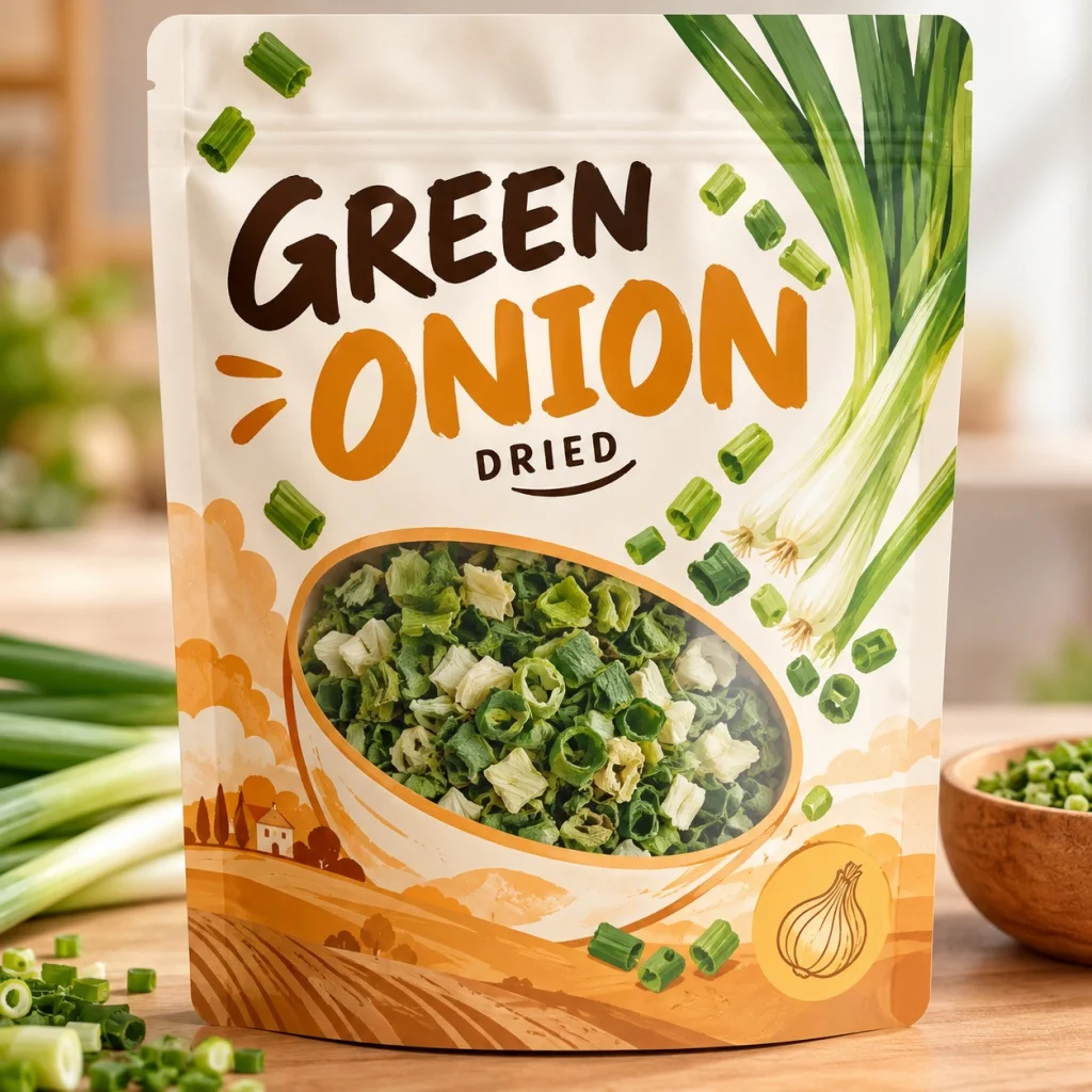 Dried Green Onion Flakes, Chopped Dehydrated Scallions, Convenient