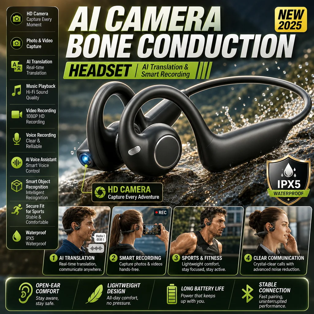 E12 Ear Hook Bone Conduction Headphones Open Ear