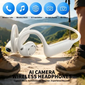 E12 Open Ear Headphones HD Camera AI Voice
