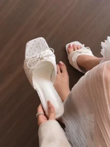 Elegant Knot Floral High Heel Sandals Women’s Outdoor