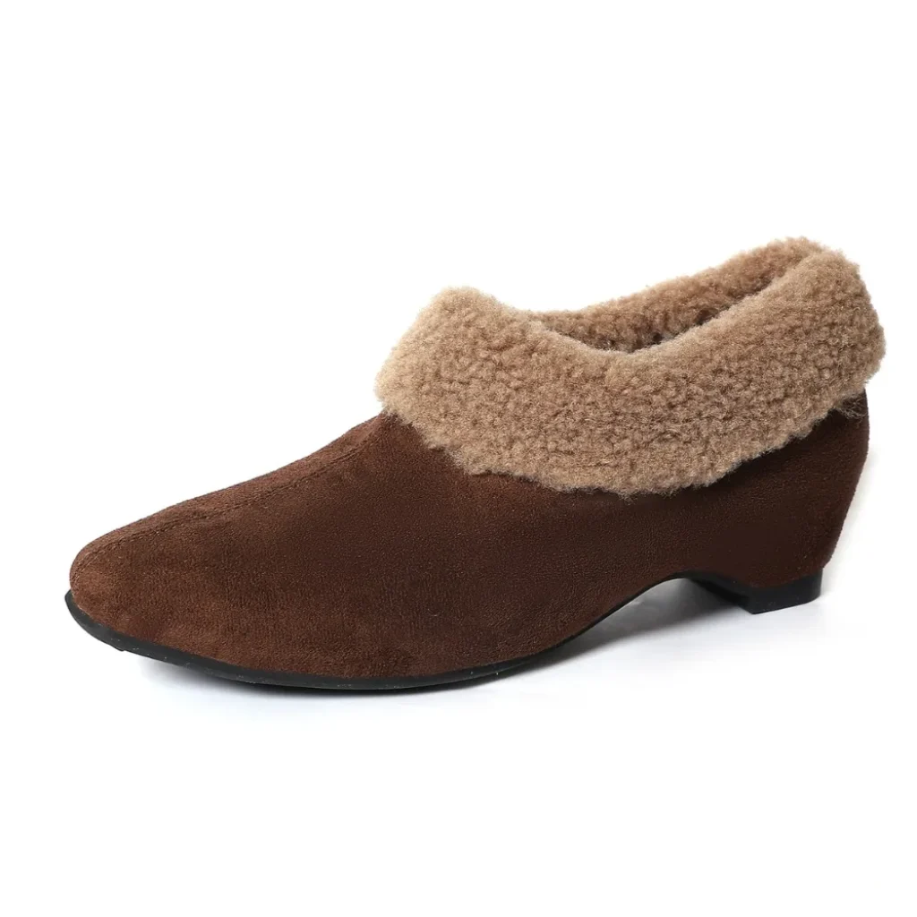 Elegant Women Pumps Thick Low Heel 2026 Winter