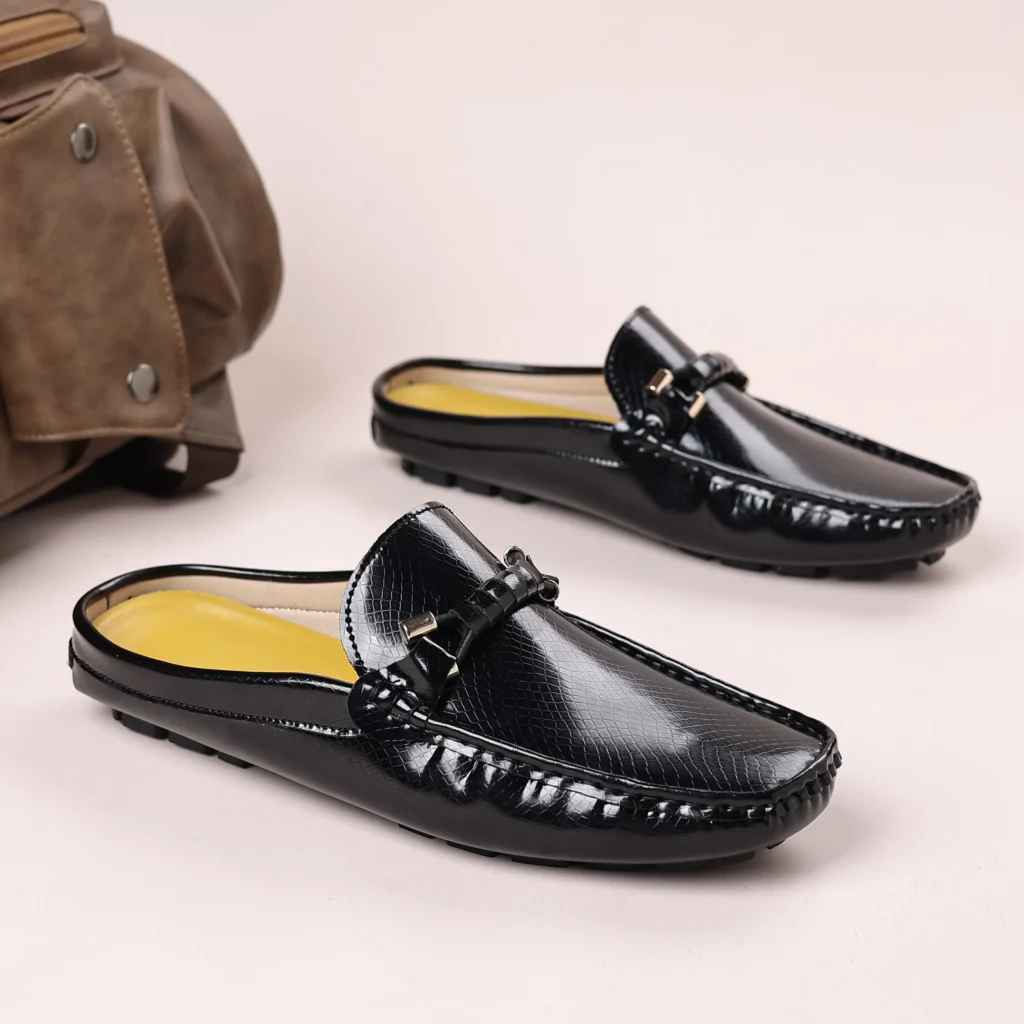 Fashion Comfortable Casual Shoes Leather Loafers Half Slippers
