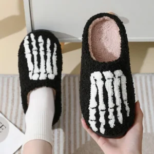 Halloween Home Slipper Women Plush Indoor Floor Non