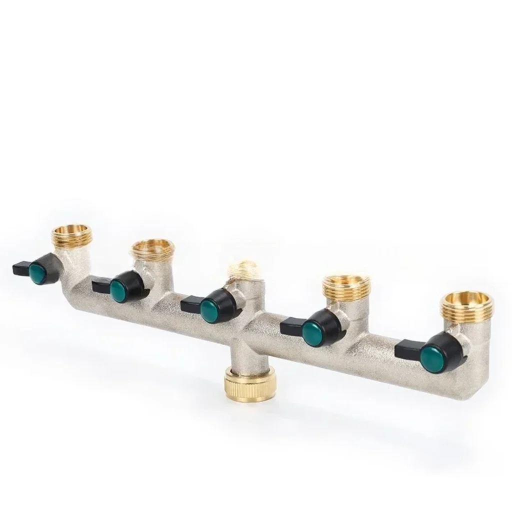 Heavy Duty Brass 5 Way Garden Hose Splitter