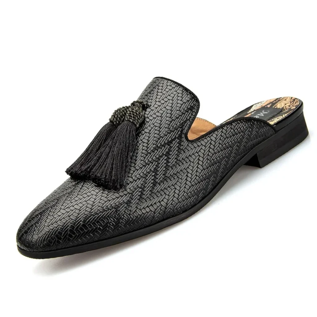 Leather Slippers Breathable Summer Men’s Slippers Slip-On Loafers