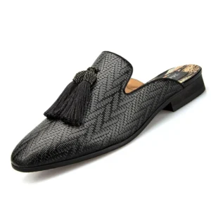 Leather Slippers Breathable Summer Men’s Slippers Slip-On Loafers