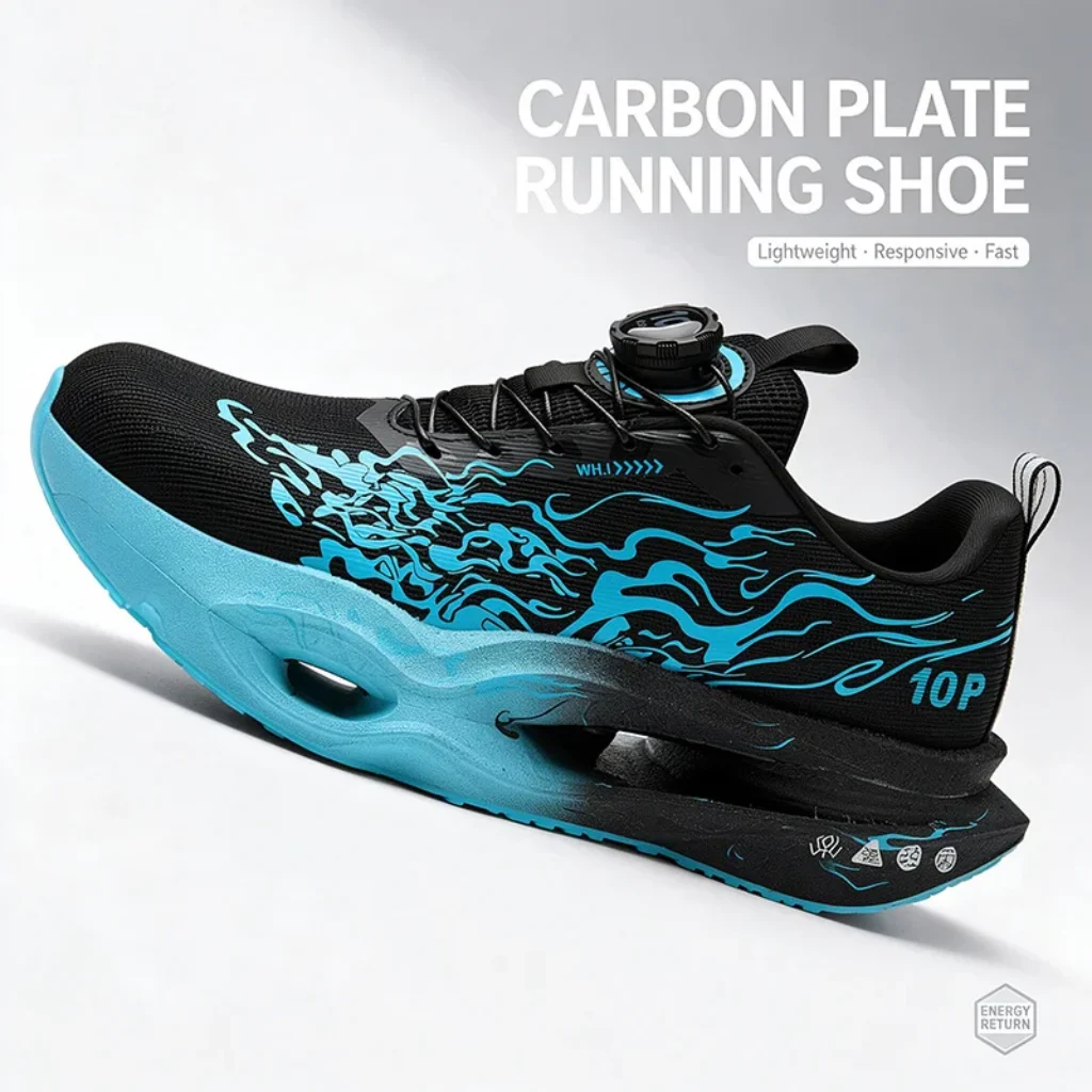 Men Carbon Plate Running Shoes Marathon Racing Breathable