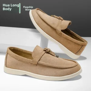 Men’s Casual Retro Faux Suede Loafers Large Size