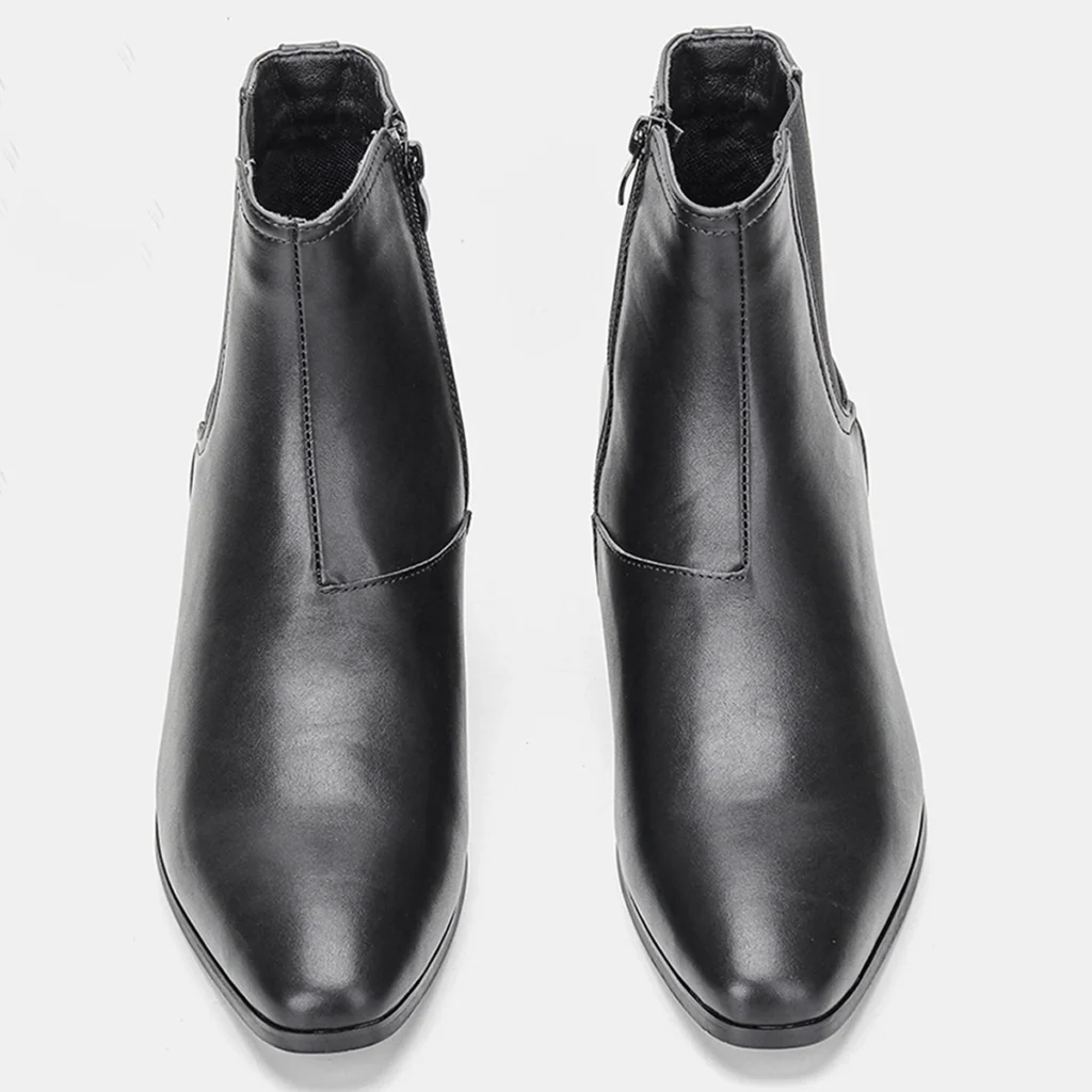 Men’s High Heel Boots Chelsea Double Elastic Boots