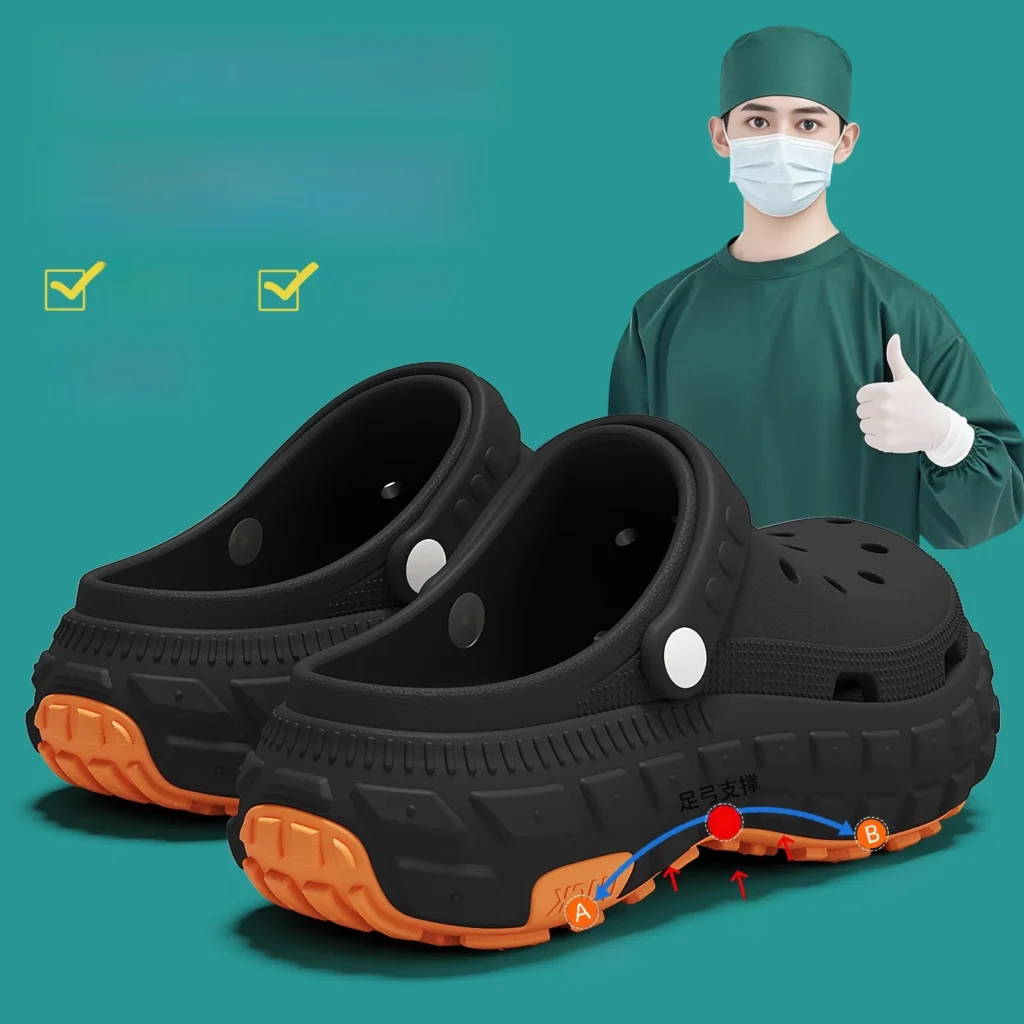 Men’s Surgical Room Slippers Arch Support Thick Bottom