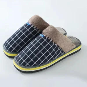 Men’s Winter Warm Cotton Slippers Non-slip Thick Plush