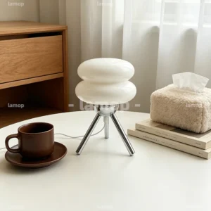 Minimalist Nordic‑style bedroom desk lamp wired ambient light