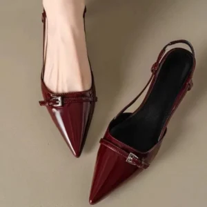 Summer Women’s Dress Shoes Patent Leather Slip Pointed
