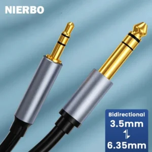NIERBO6.35mm 1/4″ Male 3.5mm 1/8″ Male TRS Bidirectional
