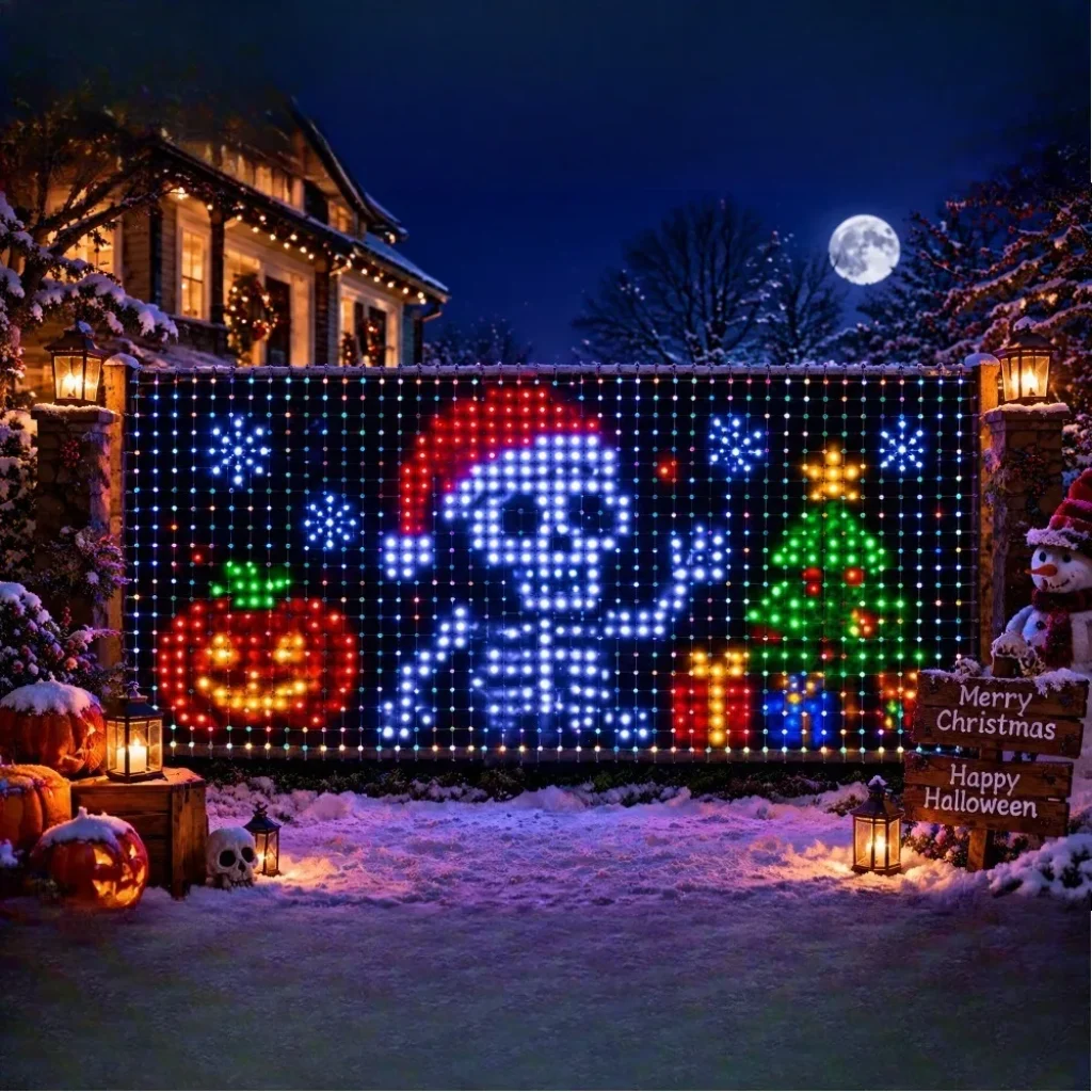 Novelty Decorative Christmas Net Lights Set Bluetooth App