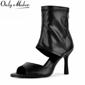 Onlymaker Women Open Thong Toe Faux Suede Knee