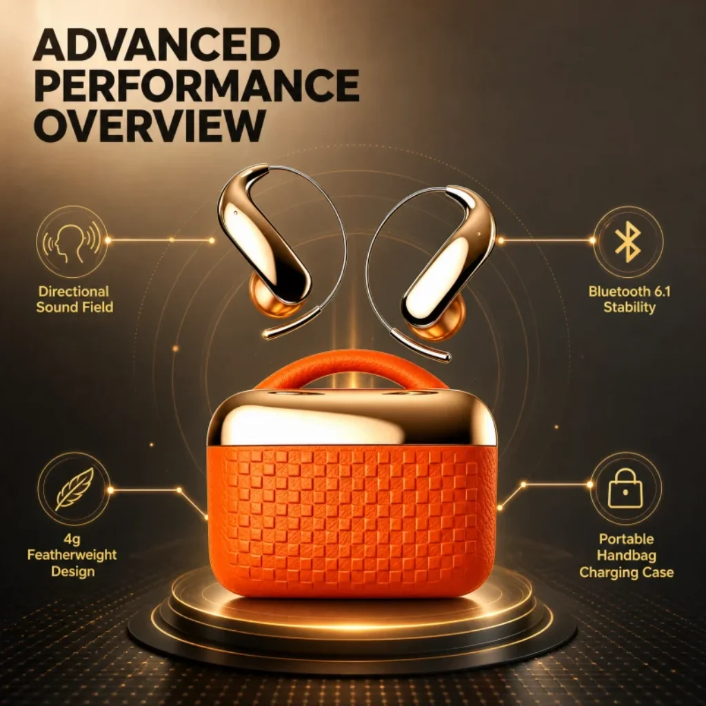 Open Ear Clip Wireless Earbuds Bluetooth 6.1 360