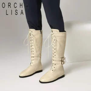 ORCHA LISA Beige Womens Tall Long Shoes Circular