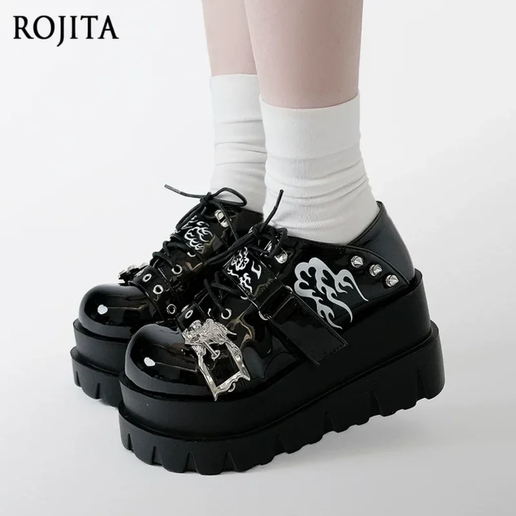 Original Subculture Platform Shoes Dragon Pattern Chinese Muffin